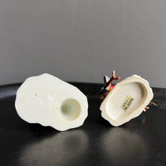 Lot of 2 Vintage Ornaments: Boy Ice Skating and Christmas mouse skiing Plastic - Picture 8 of 8